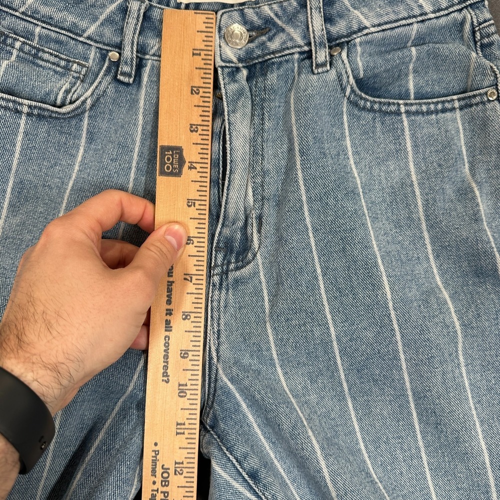 PacSun Jeans Womens 28 Blue White Striped Denim Mom Fit High Rise‎ Straight Leg - Picture 6 of 7